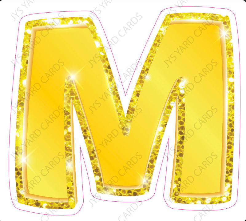 Single Letters: 23” Bouncy Metallic Yellow