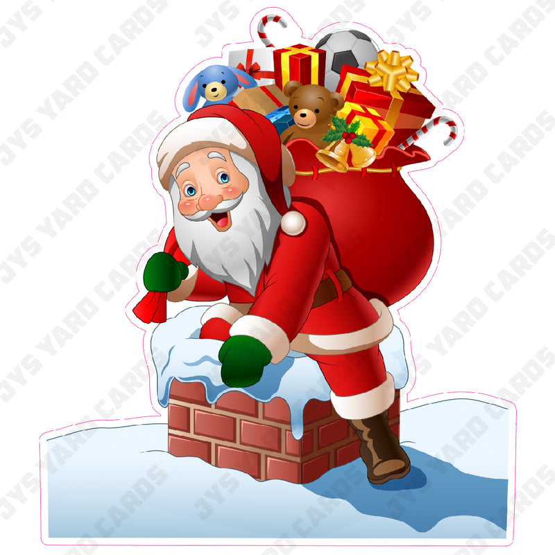 SANTA ON ROOF - Yard Card Signs by JYS International