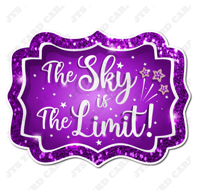 CELEBRATION GRAD FLAIR: PURPLE THE SKY’S THE LIMIT - Yard Card Signs by JYS International