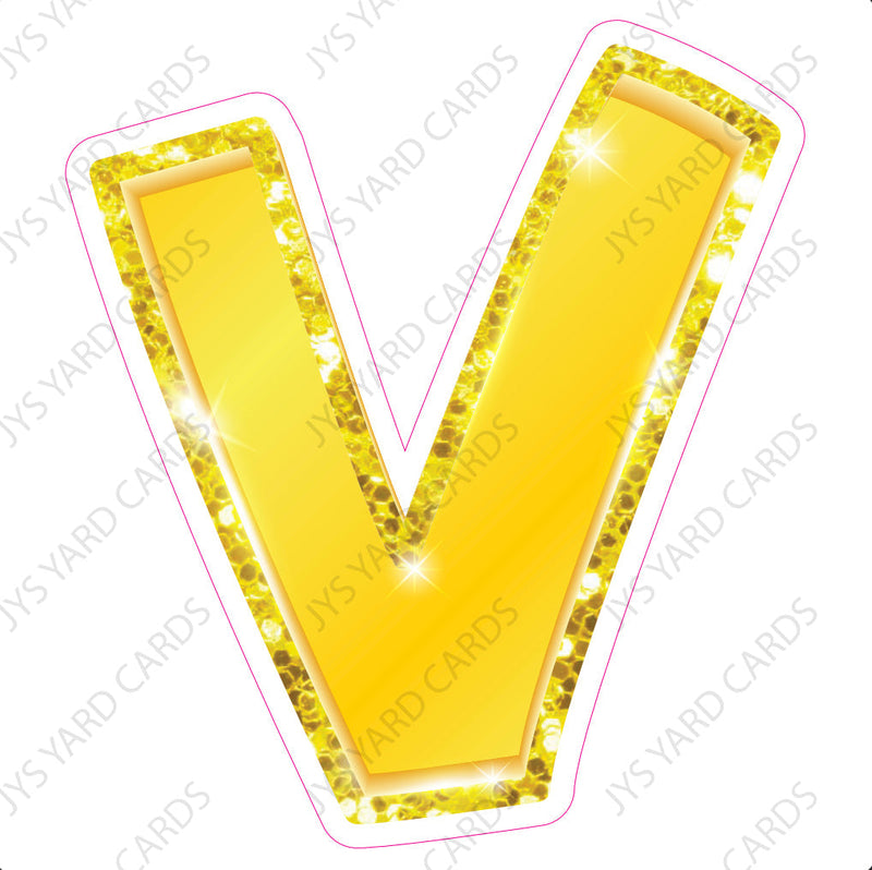 Single Letters: 23” Bouncy Metallic Yellow