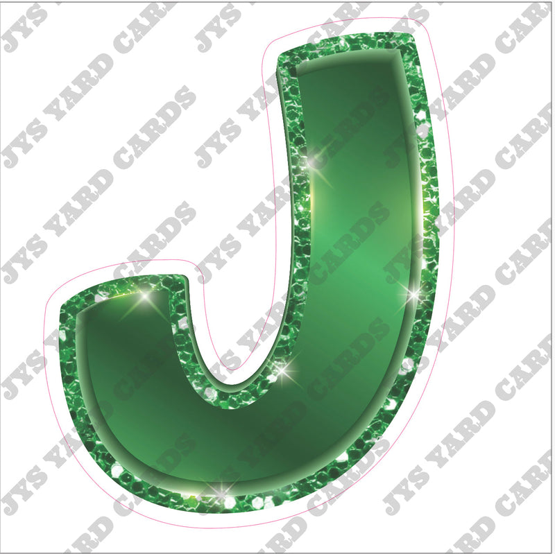 Single Letters: 18” Bouncy Metallic Green