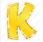 Single Letters: 23” Bouncy Metallic Yellow