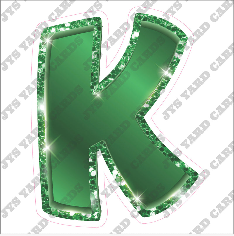 Single Letters: 12” Bouncy Metallic Green