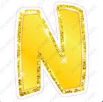 Single Letters: 23” Bouncy Metallic Yellow