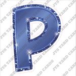 Single Letters: 18” Bouncy Glitter Metallic Navy Blue