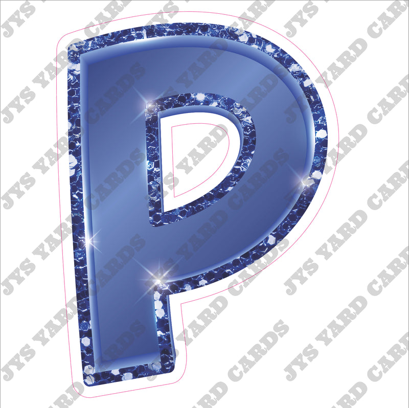 Single Letters: 12” Bouncy Glitter Blue