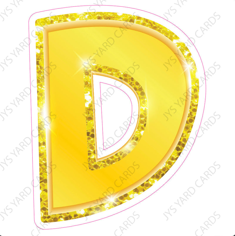 Single Letters: 23” Bouncy Metallic Yellow