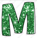 Single Letters: 12” Bouncy Glitter Green