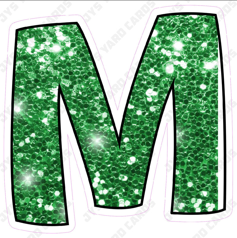 Single Letters: 12” Bouncy Glitter Green