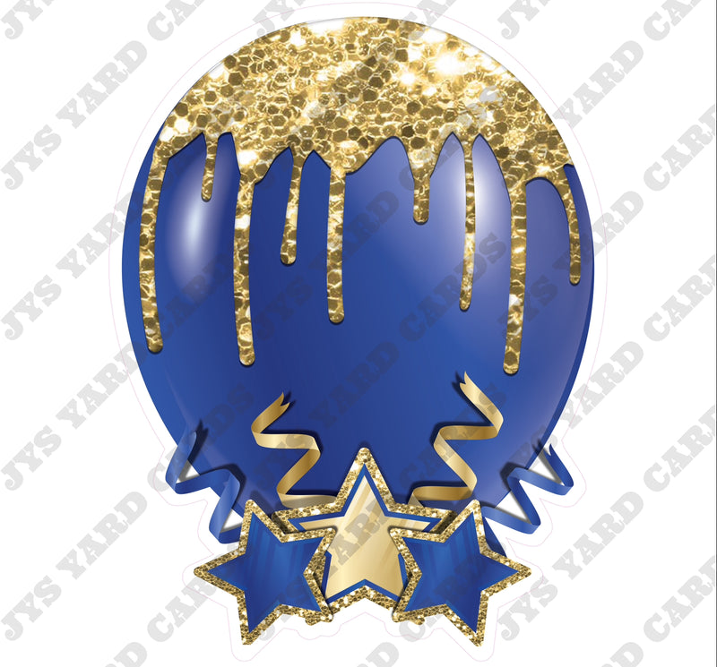 INDIVIDUAL BALLOON: DARK BLUE AND GOLD - Yard Card Signs by JYS International