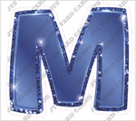 Single Letters: 18” Bouncy Glitter Metallic Navy Blue