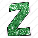 Single Letters: 12” Bouncy Glitter Green