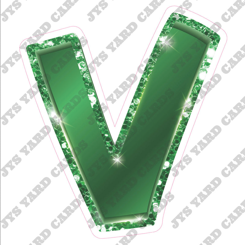 Single Letters: 18” Bouncy Metallic Green