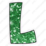 Single Letters: 12” Bouncy Glitter Green