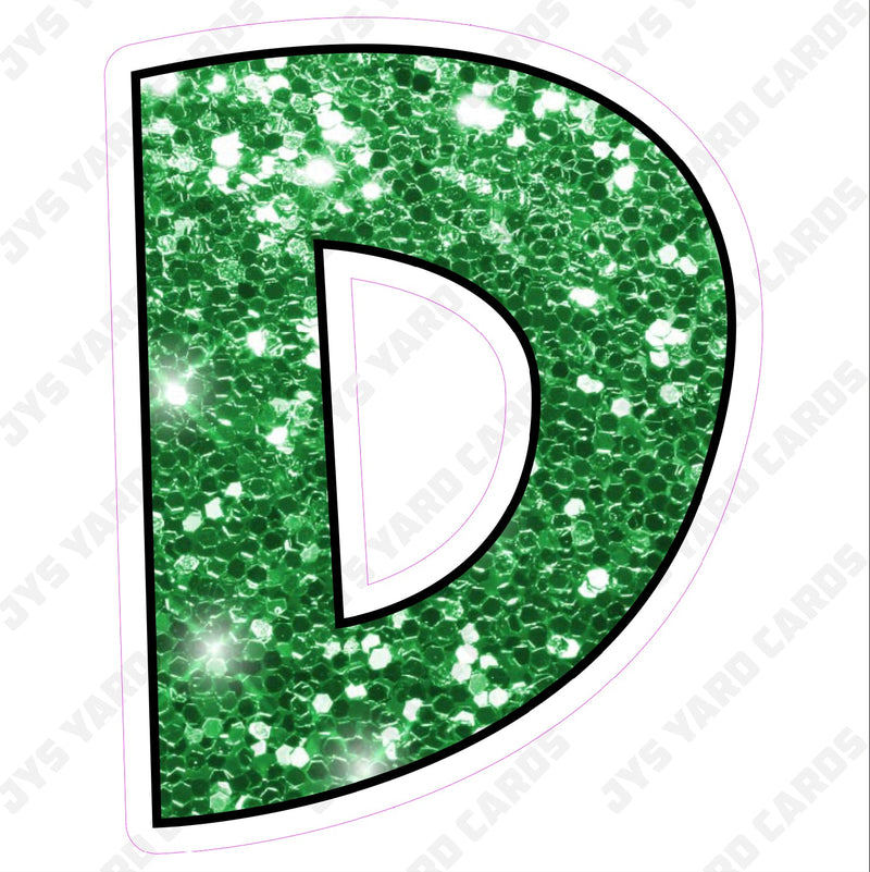 Single Letters: 12” Bouncy Glitter Green