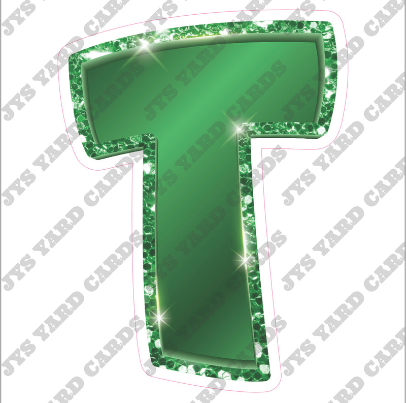 Single Letters: 12” Bouncy Metallic Green