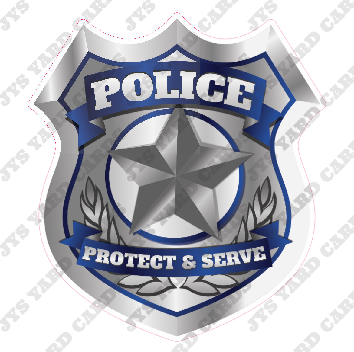 Police Badge Metal Sign 18 x 18 Inches