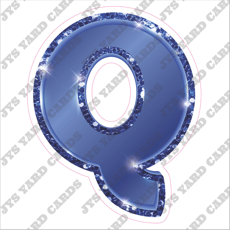 Single Letters: 18” Bouncy Glitter Metallic Navy Blue