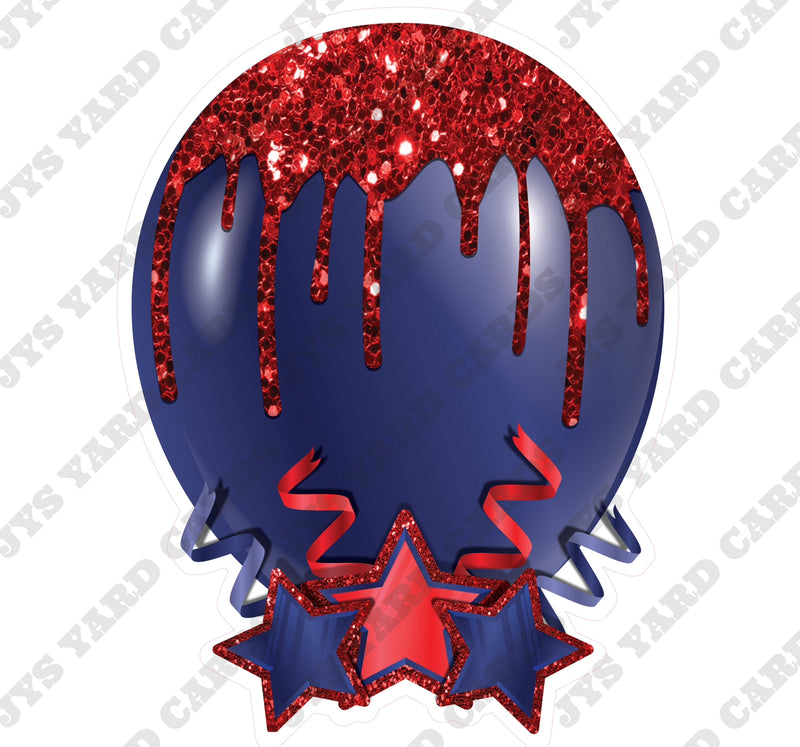 INDIVIDUAL BALLOON: NAVY AND RED - Yard Card Signs by JYS International