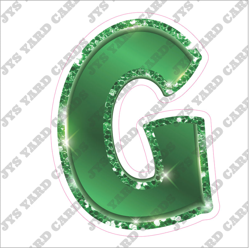 Single Letters: 12” Bouncy Metallic Green