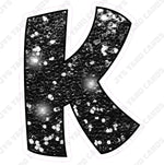 Single Letters: 12” Bouncy Glitter Black - Yard Card Signs by JYS International