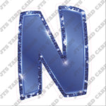 Single Letters: 23” Bouncy Glitter Metallic Navy Blue