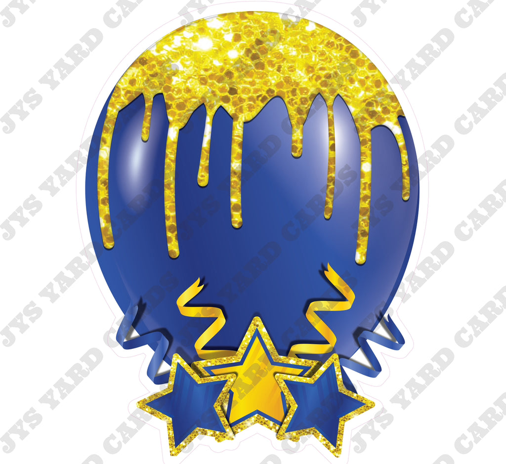 INDIVIDUAL BALLOON: DARK BLUE AND YELLOW - Yard Card Signs by JYS International