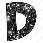 Single Letters: 12” Bouncy Glitter Black - Yard Card Signs by JYS International