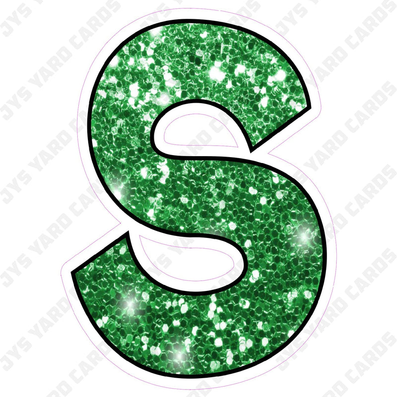 Single Letters: 23” Bouncy Glitter Green
