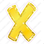 Single Letters: 23” Bouncy Metallic Yellow - Yard Card Signs by JYS International