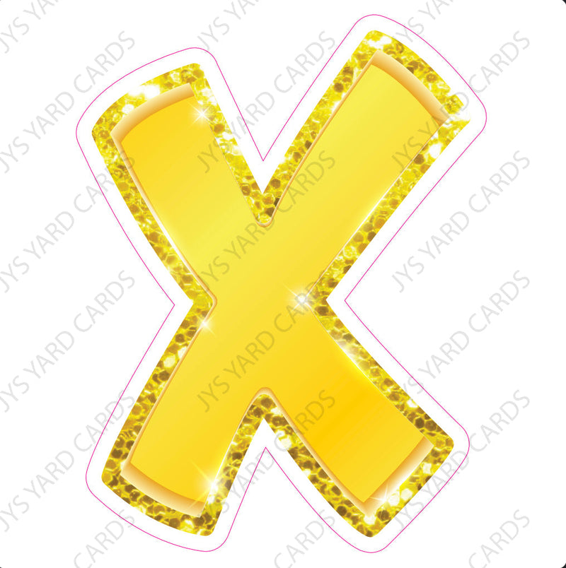 Single Letters: 23” Bouncy Metallic Yellow