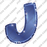 Single Letters: 18” Bouncy Glitter Metallic Navy Blue