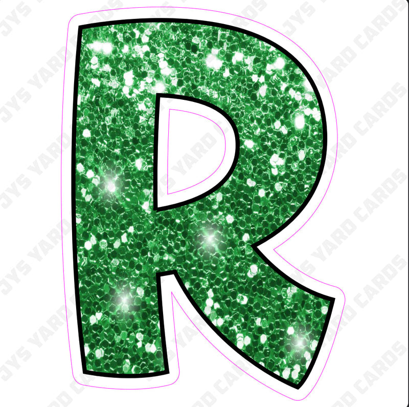 Single Letters: 12” Bouncy Glitter Green