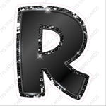 Single Letters: 12” Bouncy Metallic Black