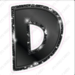 Single Letters: 12” Bouncy Metallic Black