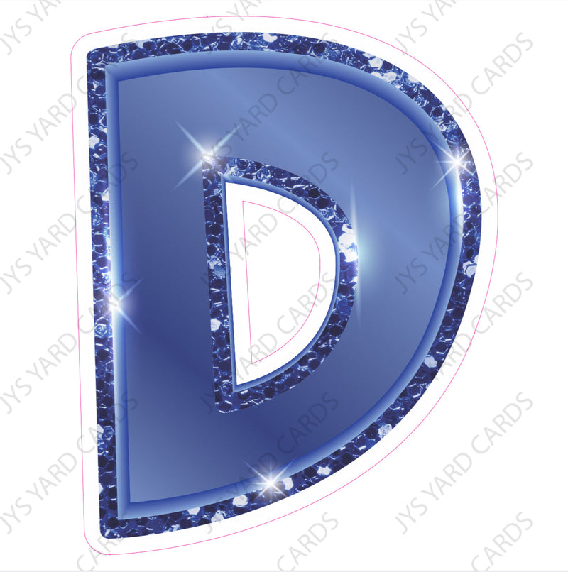 Single Letters: 12” Bouncy Glitter Blue