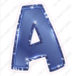 Single Letters: 18” Bouncy Glitter Metallic Navy Blue