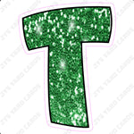 Single Letters: 12” Bouncy Glitter Green