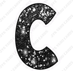 Single Letters: 12” Bouncy Glitter Black - Yard Card Signs by JYS International