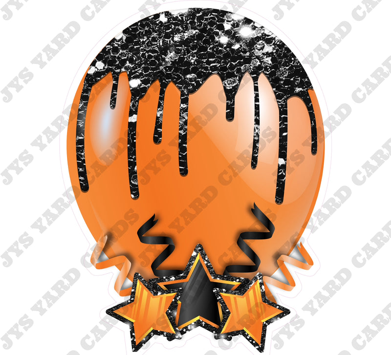 INDIVIDUAL BALLOON: BLACK AND ORANGE - Yard Card Signs by JYS International