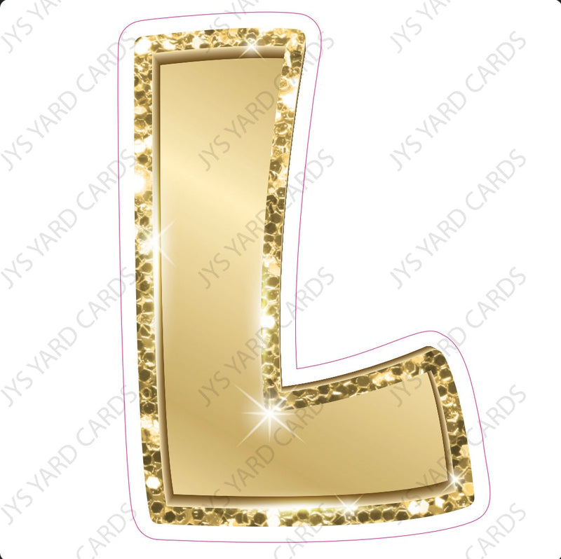 Single Letters: 12” Bouncy Metallic Gold