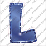 Single Letters: 12” Bouncy Glitter Metallic Navy Blue - Yard Card Signs by JYS International