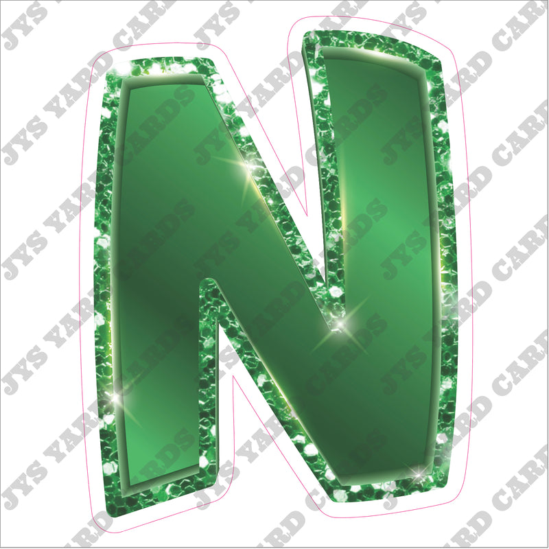 Single Letters: 12” Bouncy Metallic Green