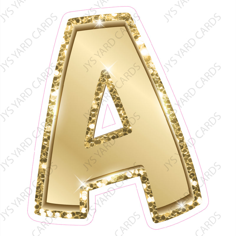 Single Letters: 18” Bouncy Metallic Gold