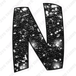 Single Letters: 12” Bouncy Glitter Black - Yard Card Signs by JYS International