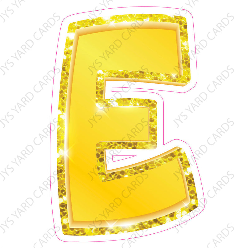 Single Letters: 23” Bouncy Metallic Yellow - Yard Card Signs by JYS International