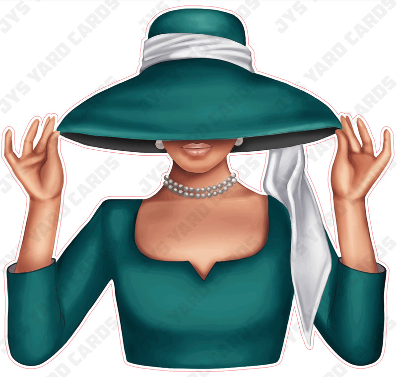 LIGHT WOMAN WITH HAT: TEAL