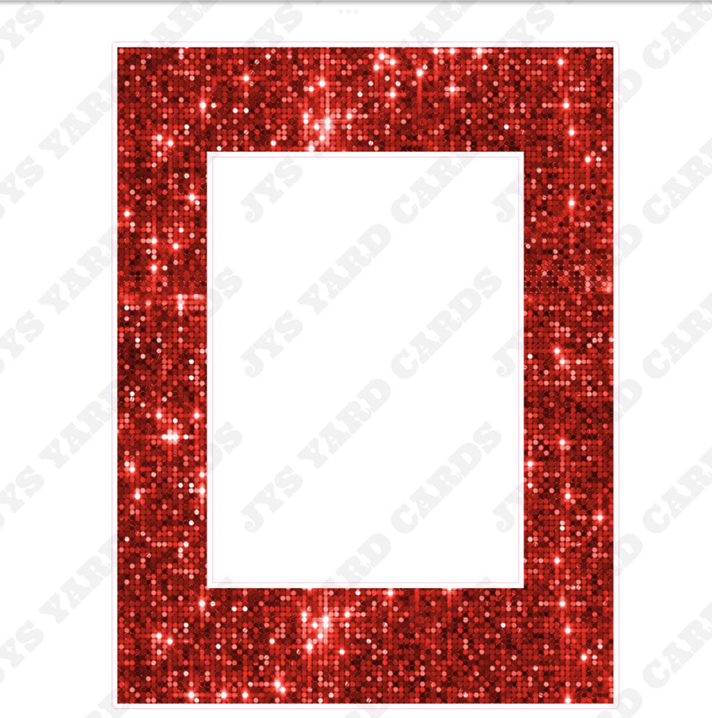 SEQUIN HBD PHOTO FRAME: RED - Yard Card Signs by JYS International