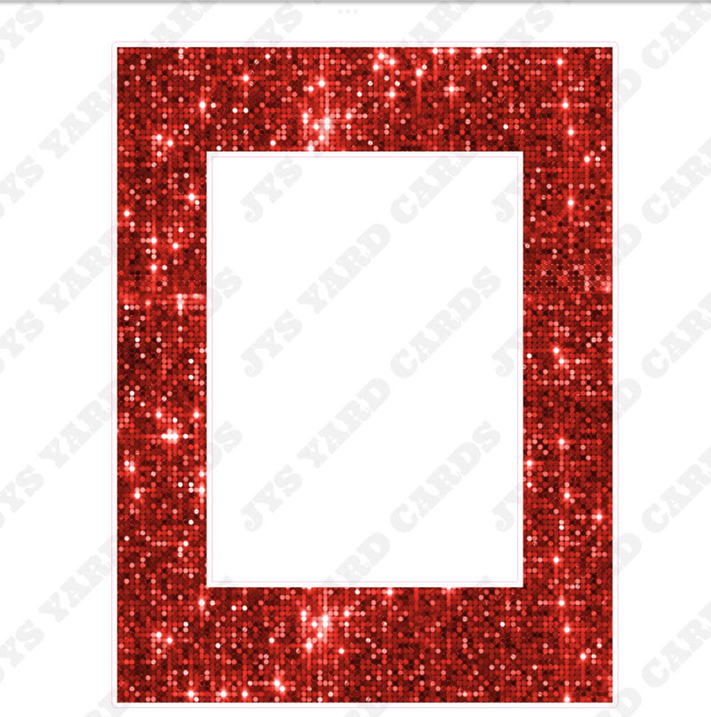 SEQUIN HBD PHOTO FRAME: RED - Yard Card Signs by JYS International