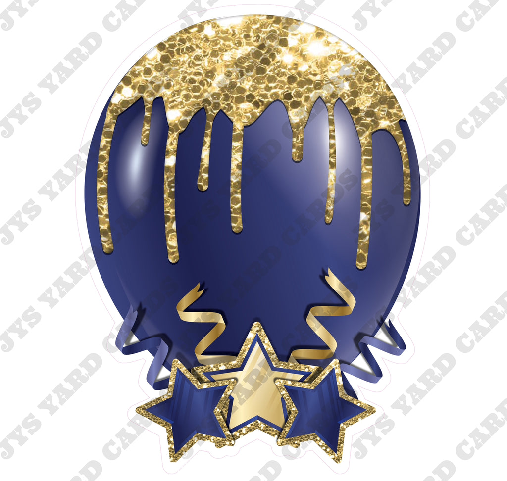 INDIVIDUAL BALLOON: NAVY AND GOLD - Yard Card Signs by JYS International